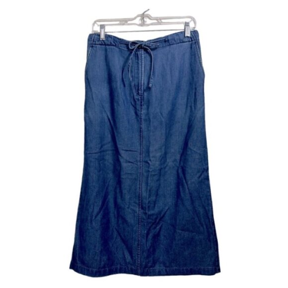 Orvis Women's Tencel Tie Waist Denim Midi Skirt, Small - Picture 1 of 5